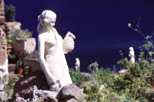 Eolie Islands, Sicily, Italy: Salina - a statue in the island